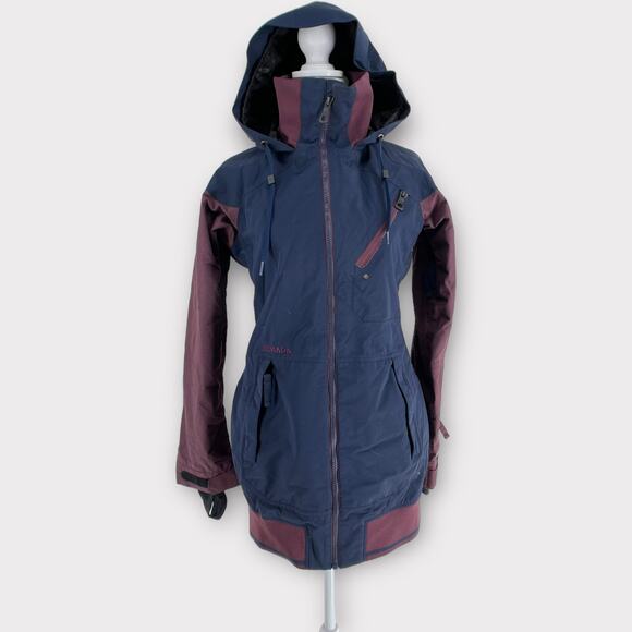 Armada Gypsum Ski Snowboard Snow Parka Jacket 10kmm Navy Blue Mauve Gore-tex XS - Picture 1 of 10